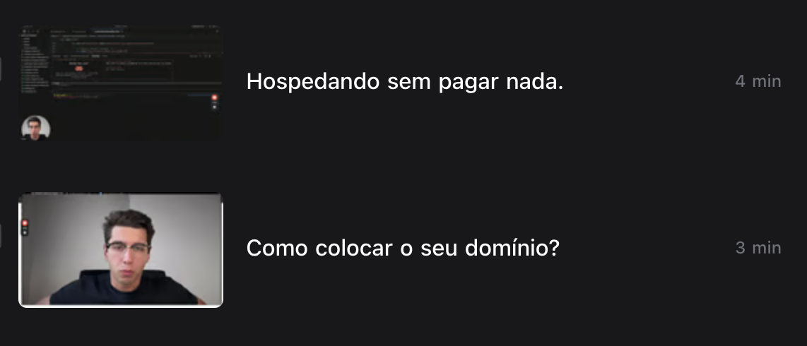 Área de membros: aula de hospedagem e domínio